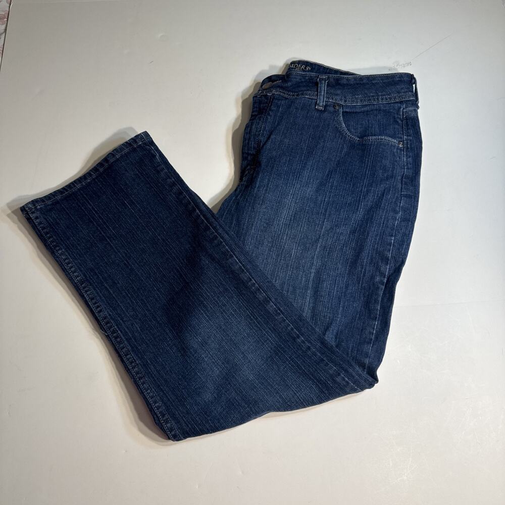 Riders Lee Relax Fit Straight Legs Women Dark Wash Blue Denim Jeans Sz 18p
